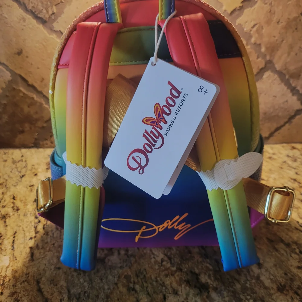 NEW!! Loungefly Dollywood Sequin Gradient Backpack - Picture 3 of 7